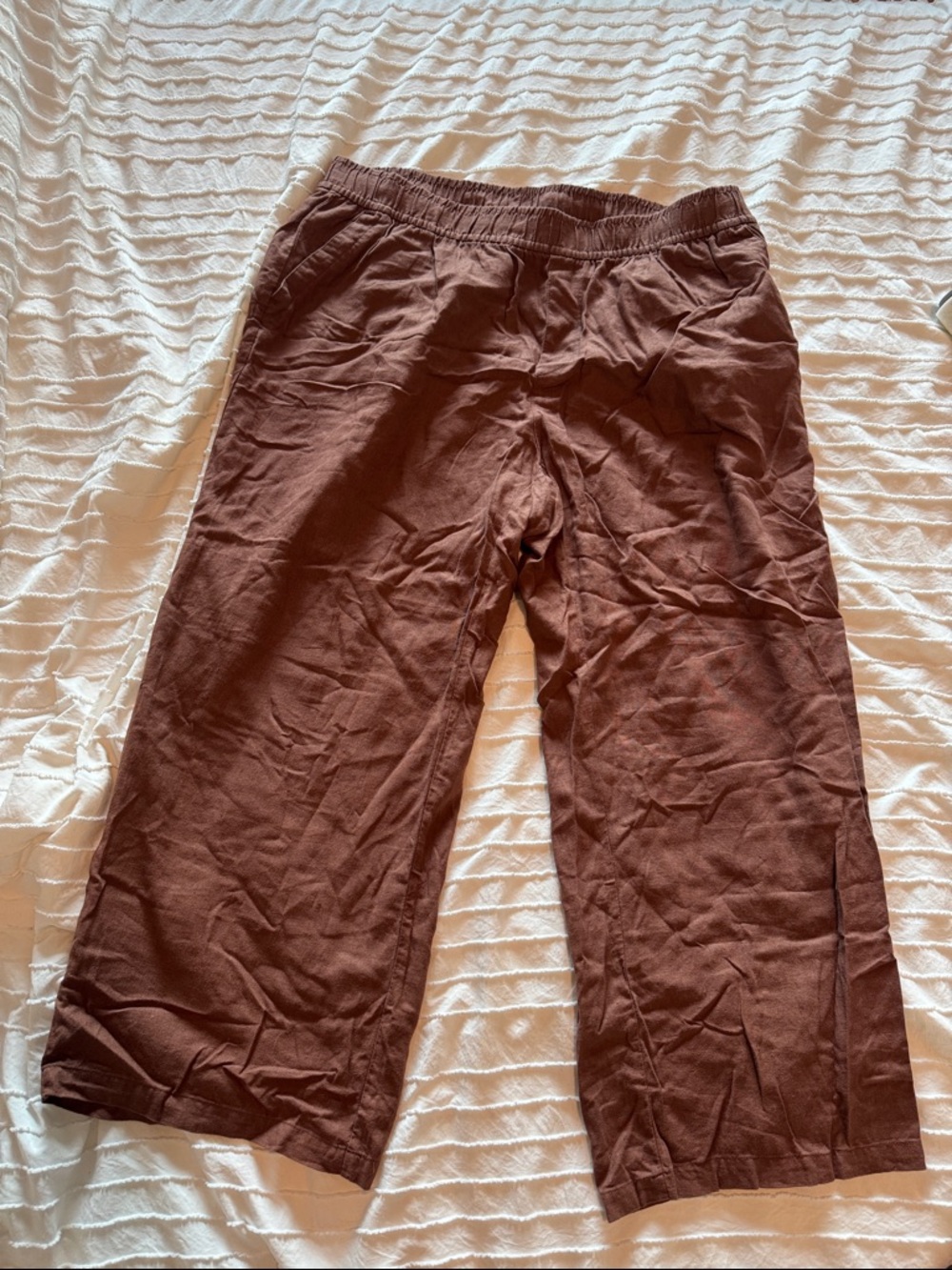 Old Navy Wide-Leg Brown Linen Pants
